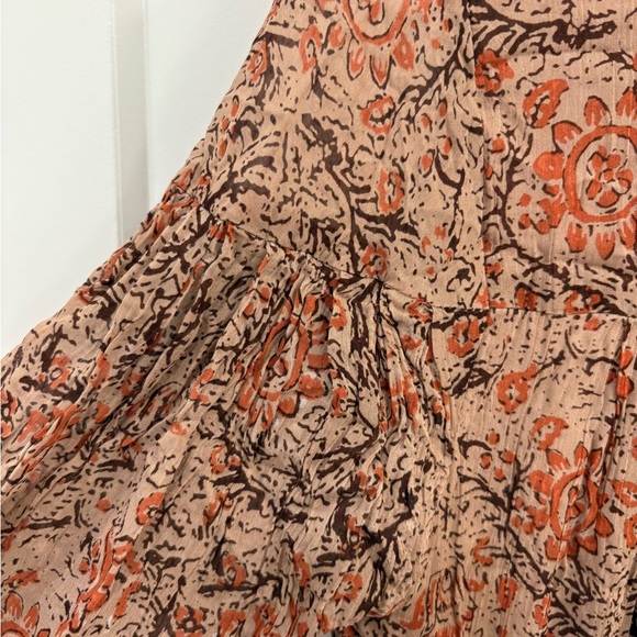 Cleobella Ophelia Floral Long Sleeve Crinkle Chiffon Midi Dress Size Medium - Picture 10 of 16